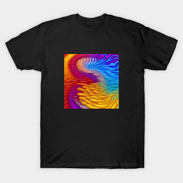 Feathered Flow Abstract Design T-Shirt by ArtistsQuest